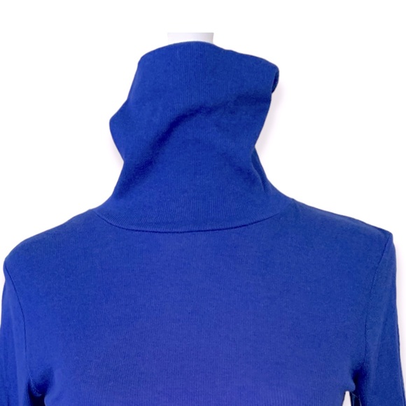 Mossimo | Modal Cotton Short Sleeve Rib Turtleneck Top Royal Blue Size XS - Picture 5 of 12